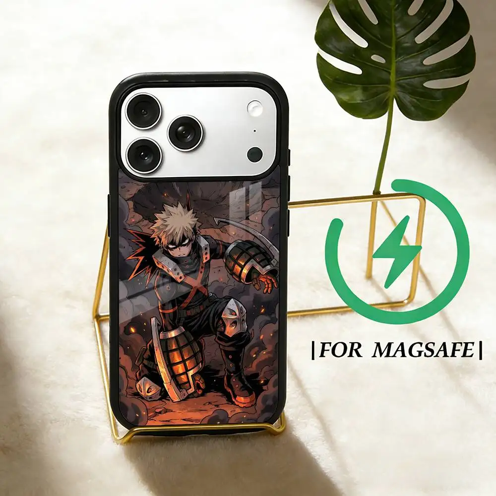Фото Чехол для телефона с персонажами аниме B-Bakugo K-Katsuki для iPhone 17, 16, 15, 14, 13, 12, Plus, Pro, Max с магнитной беспроводной зарядкой MagSafe №2