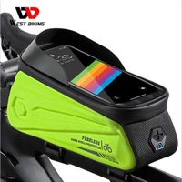 waterproof bicycle bag bike frame front top tube bags cycling touch phone screen case for mobile phone mtb moutain road bike bag