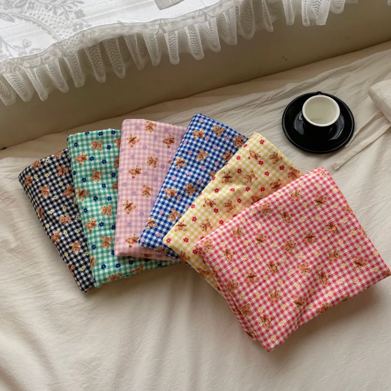 

Japan Style Corduroy Fabric By Meters 100x145cm Cartoon Bear Floral Printed Fabric Handmade Handicrafts Diy Children's Clothes