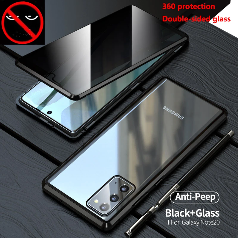 

Anti-Peeping Double-Sided Glass Funda Privacy Metal Magnetic Case For Samsung S22 S21 S10 S20 FE Note 20 10 Ultra Plus 9 8 Cover