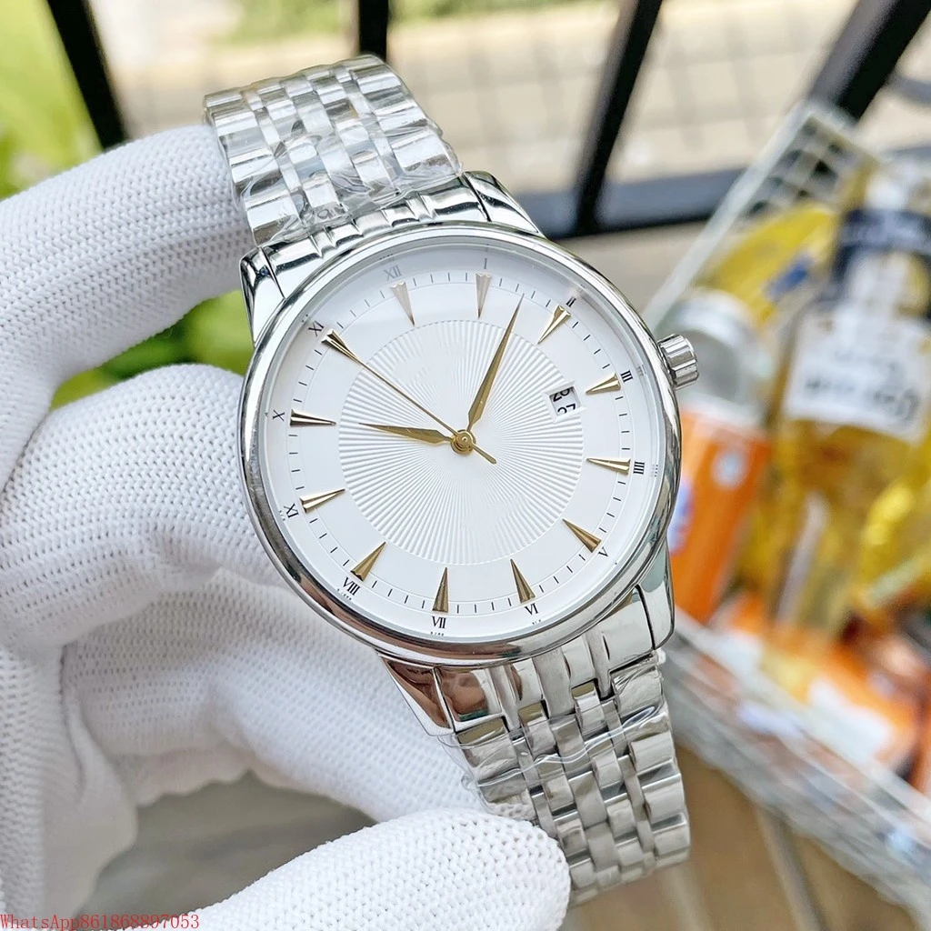 

mens automatic mechanical movement 40mm watch white dial