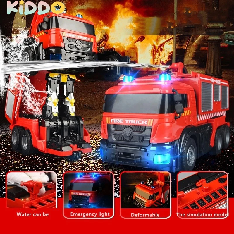 

2.4G RC Car Remote Control Excavator Fire Trucks Shovel Loader Firefighting Truck Robot Electric Toy Model Gift Kids for Boy