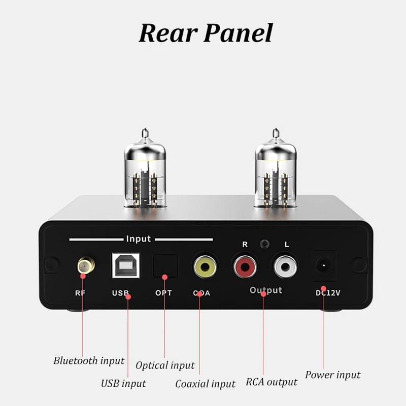Усилитель наушников TRASAM Tube с USB DAC ES9018K2M предусилителем 24 бит/192 кГц Bluetooth 5.0 APTX-HD HiFi Audio Preamp Earphone AMP on.