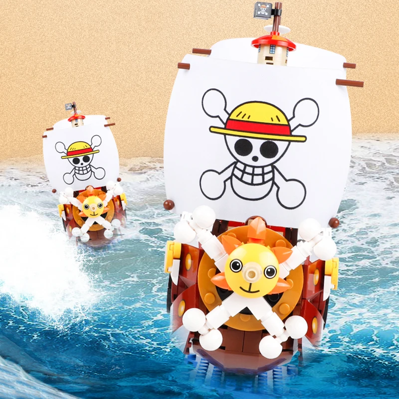 One Pieces Boats Luffy Thousand Sunny Pirate Ships Blocks Model Sunshine Boat Assembled Collectible Toys For Children Gifts