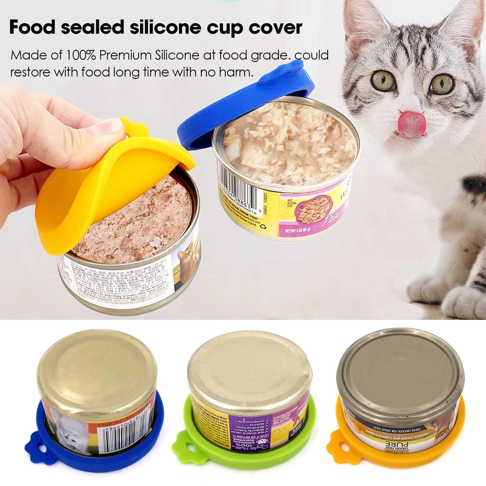 

Can Lids Silicone Can Lids Covers for Dog Cat Food Universal Size Fit Most Standard Size Canned Dog Cat Food Practical Tool
