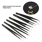 6 шт Нержавеющаясталь пинцеты антистатические анти-статический точность Изогнутые Пинцет обслуживание Промышленный Ремонт драгоценный камень Пикап инструмент