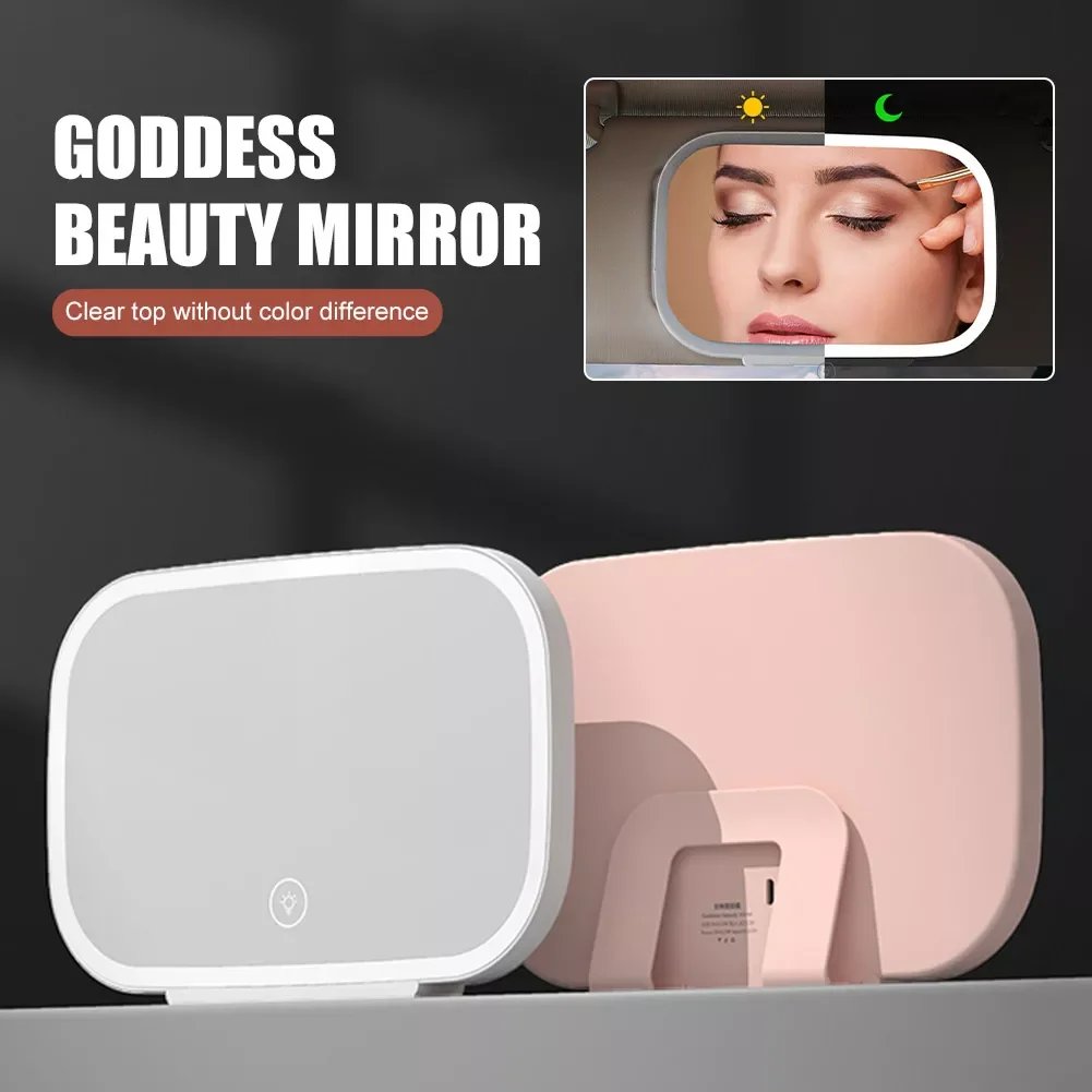 

Universal Car LED Makeup Mirror Sun Visor Mount Vanity Mirror Rechargeable 30LED 3 Lighting Modes Sun Visor Mirror New