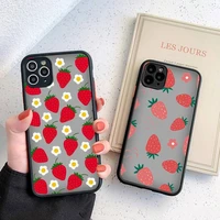 strawberry summer fruit phone case matte transparent for iphone 7 8 11 12 13 plus mini x xs xr pro max cover