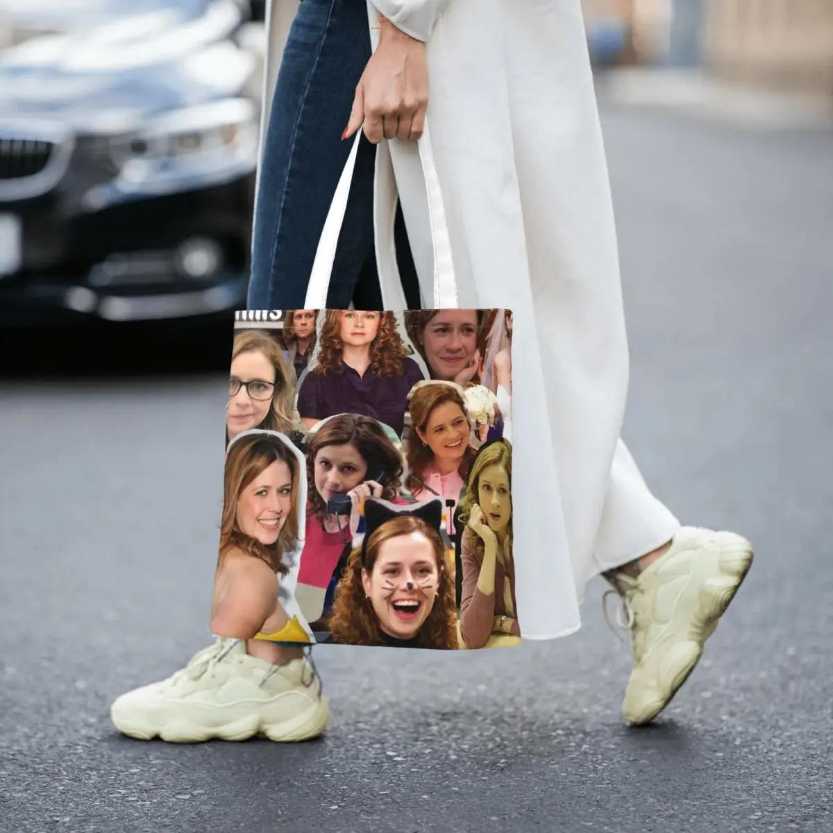 Pam Beesley Halpert - Jenna Fischer Women Canvas Handbag Large Capacity Shopper Bag Tote Bag withSmall Shoulder Bag