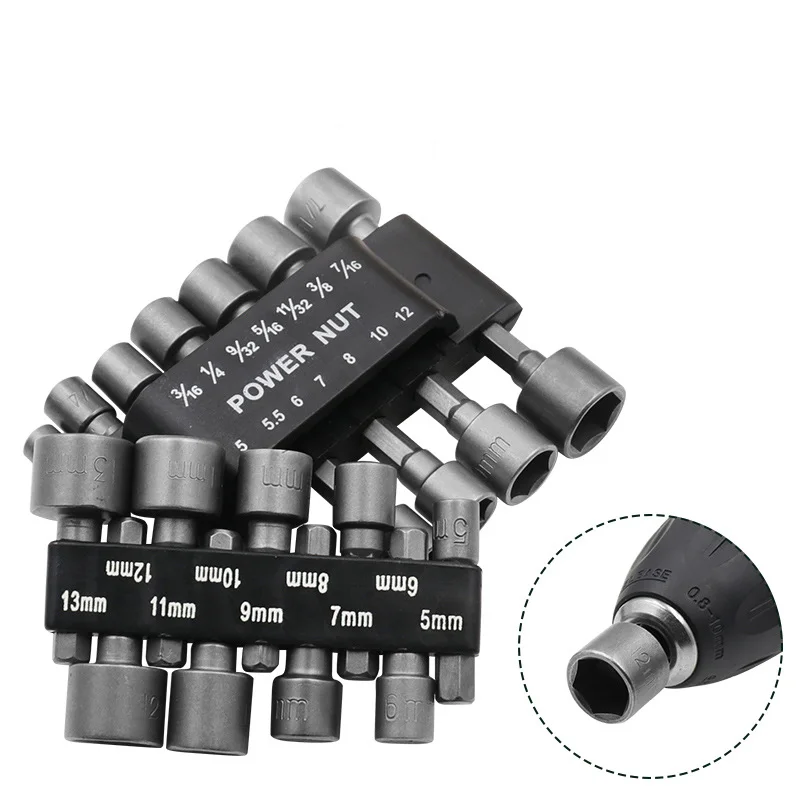 

9PCS 5mm-13mm Hex SocketS Sleeve Nozzles Nut Driver Set Power Nuts Driver Socket Screwdriver Kit