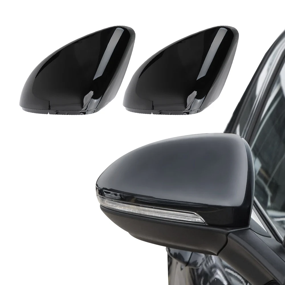 

Колпачки для автомобильных зеркал VW Golf MK7 7,5 GTI 7 7R, 2 шт./компл., яркий карбоновый черный чехол для зеркала заднего вида