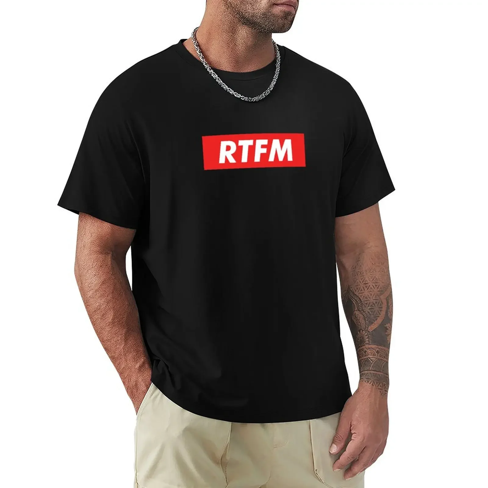 Футболка RTFM в красной коробке с животным принтом для мальчиков мешковатые