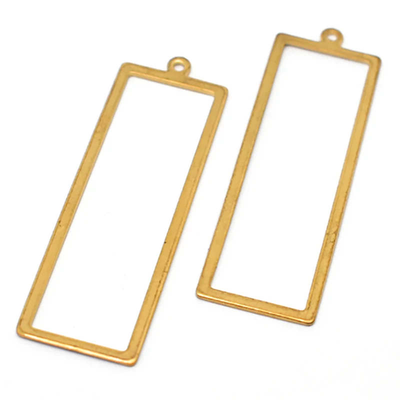 

10Pcs Raw Brass Rectangle Frame Geometry Charms Pendant Earrings Supplies Diy For Necklace Jewelry Making Accessories Material