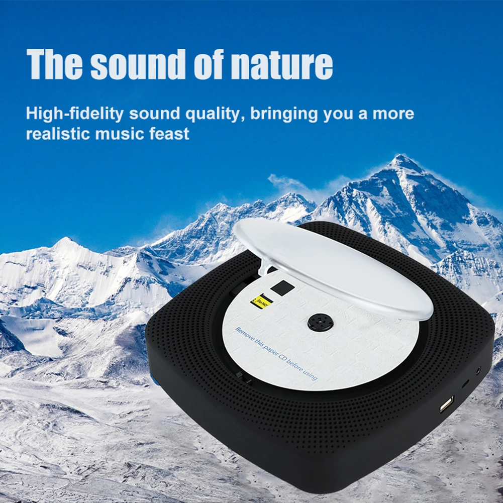 

Desktop/Wall Small Music Player With Dust Cover Music Player LED Digital Display Bluetooth-compatible 5.0 Supports USB FM Radio