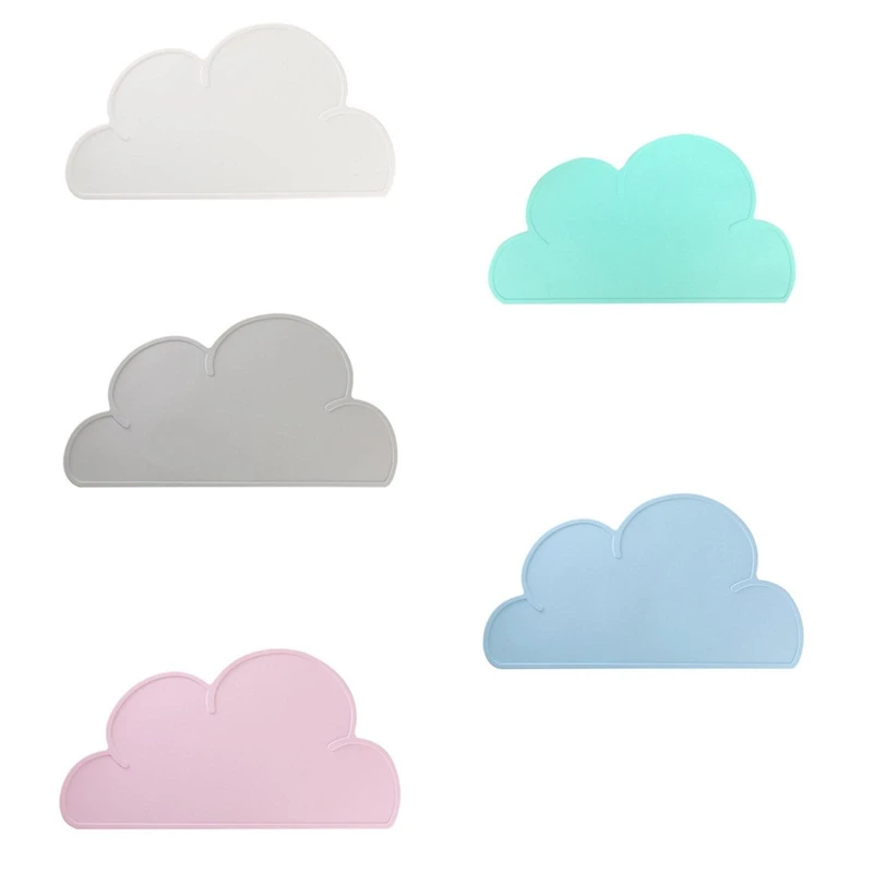 Baby Toddler Kids Silicone Cloud Shape Placemat Non Slip Placemat Table Food Mat G2AE