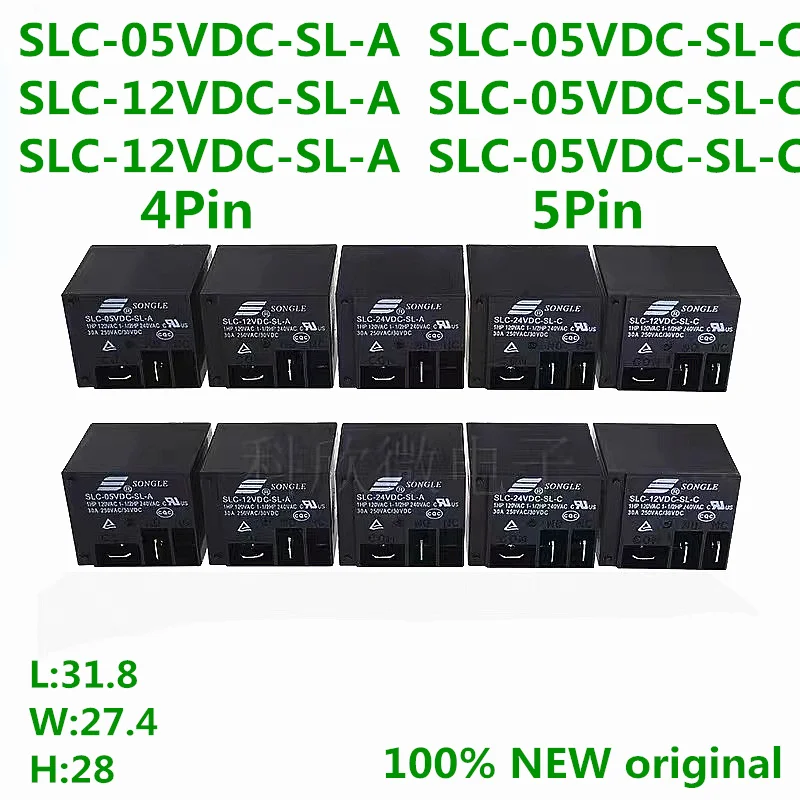 Реле T91 SLC-05VDC-SL-C SLC-12VDC-SL-C SLC-24VDC-SL-C 5 контактов 30 А 4 контакта 12 В 24