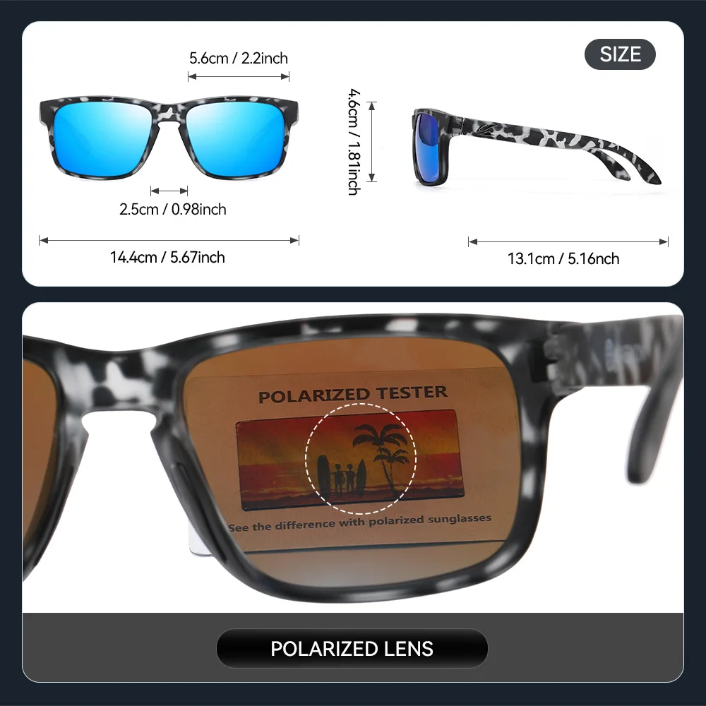 KAENON 2025 классические квадратные HD солнцезащитные очки для вождения модные