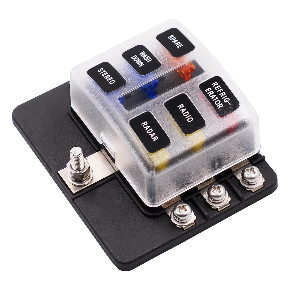 

Universal 6 Ways Blade Fuse Block 12V 32V Car Fuse Holder Box Marine Auto Fuse Connector Switch With LED Indicator Light