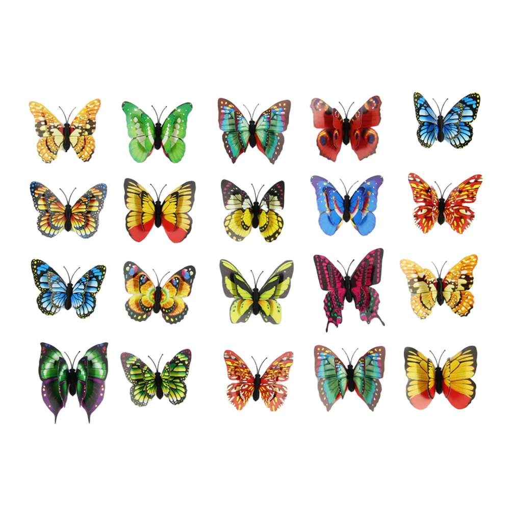 

20 шт., наклейки на стену в виде бабочек