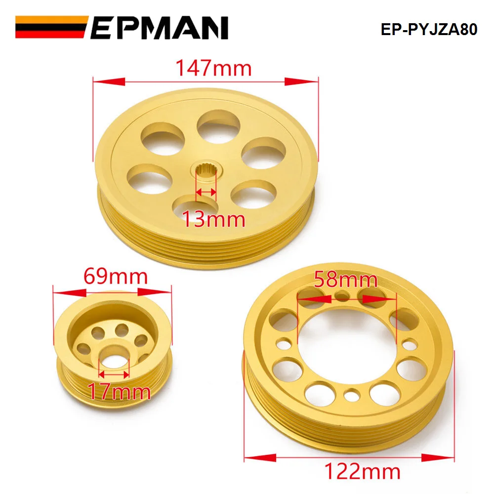 EPMAN Lightweight Crank Pulley For 93-97 Toyota Supra JZA80 2JZGTE Underdrive EP-PYJZA80 | Engine