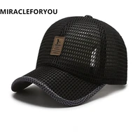 new brand mesh truck cap summer outdoor breathable large mesh baseball cap for men sunshade sunscreen casual sports peaked hat