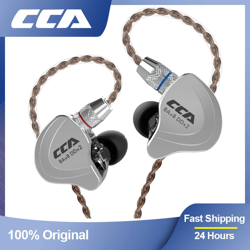 CCA C10 سماعة الهجين التكنولوجيا 4BA + 1DD في الأذن ايفي DJ الرياضة سدادات سماعة أذن سلكية 10 محرك وحدة الضوضاء إلغاء سماعة