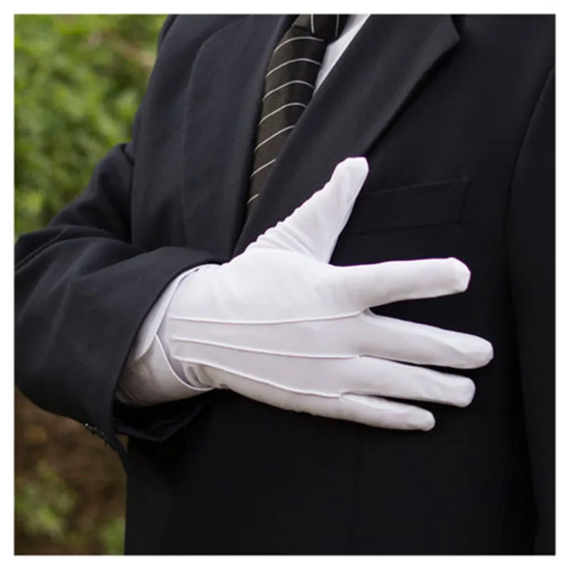 

Unisex White Gloves Magician Honor Guard Hands Protector Full Finger Formal Tuxedo Etiquette Reception Parade Labor Insurancen