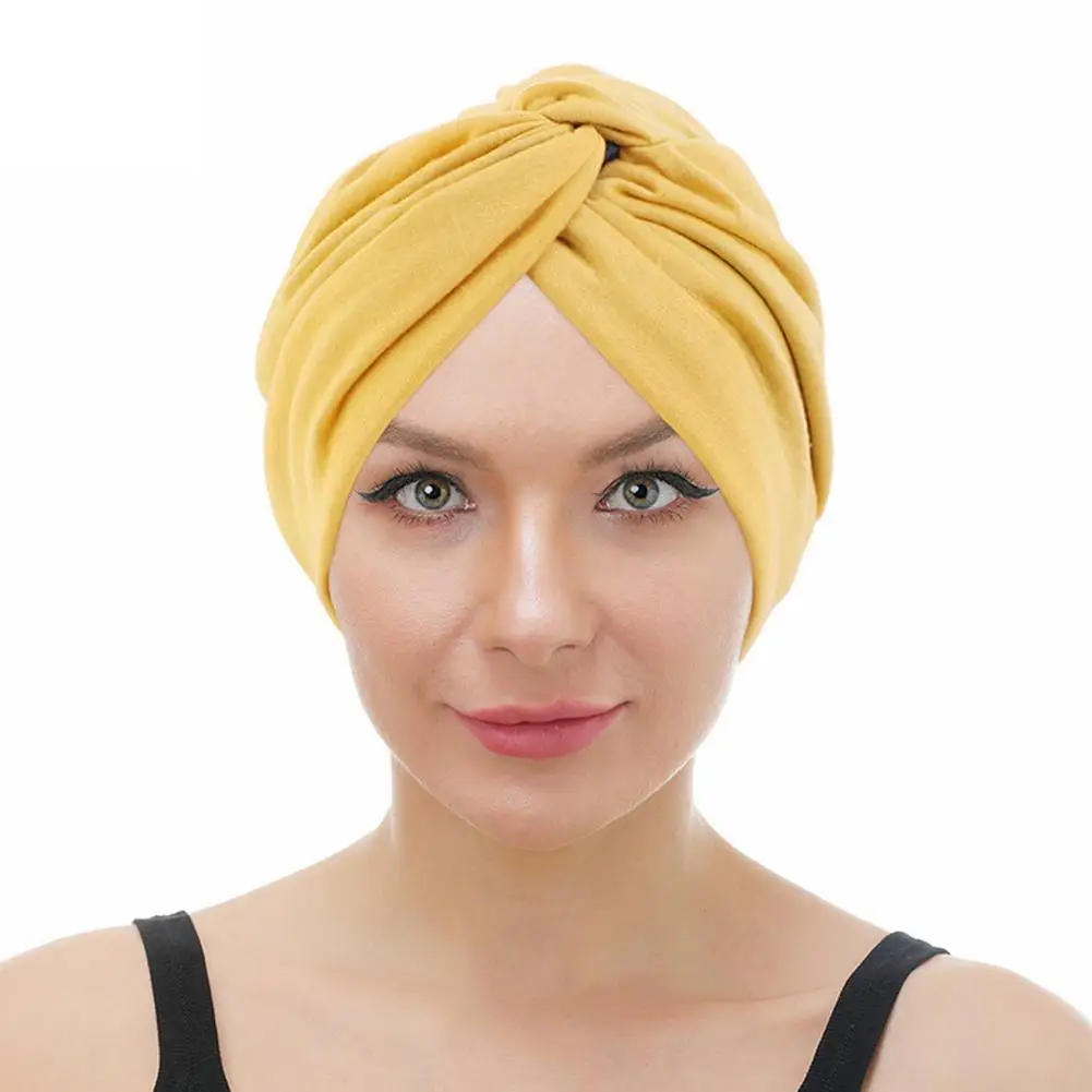 

Fashion Simulation Silk Hijab Hat Cross Kink Hat Soft Hijab Headband Muslim Hat Headgear Elastic Hijab Hat