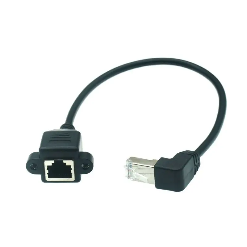 Фото Кабель-удлинитель Ethernet RJ45 (8P8C) с угловыми разъемами RJ45 (штекер-гнездо) 90 градусов (вверх/вниз), 30 см, 60 см, 100 см, 1 фут, 2 фута №5