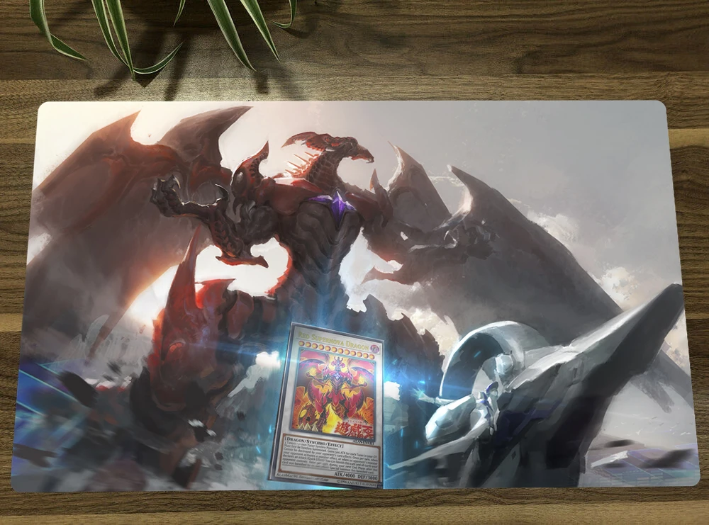 

YuGiOh Red Supernova Dragon TCG CCG Playmat Trading Card Game Mat Table Desk Gaming Play Mat Mousepad Mouse Pad 60x35cm