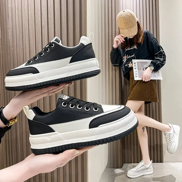 Spring 2023 new single shoe women's shoes rubber round toe cross lace microfiber flats