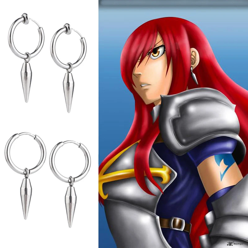 

New Anime Fairy Tail Erza Eardrop Cosplay Metal Drop Earrings Jewelry Cosplay accessories Gift