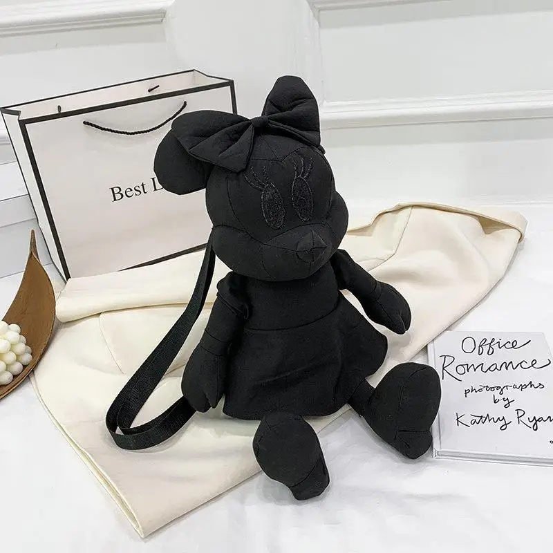 

New Disney Minnie Cute Cartoon Animal Casual Shoulder Bag Personality Foreign Fashion Trend Cosmetic Bag Cotton Fabric Girl Gift