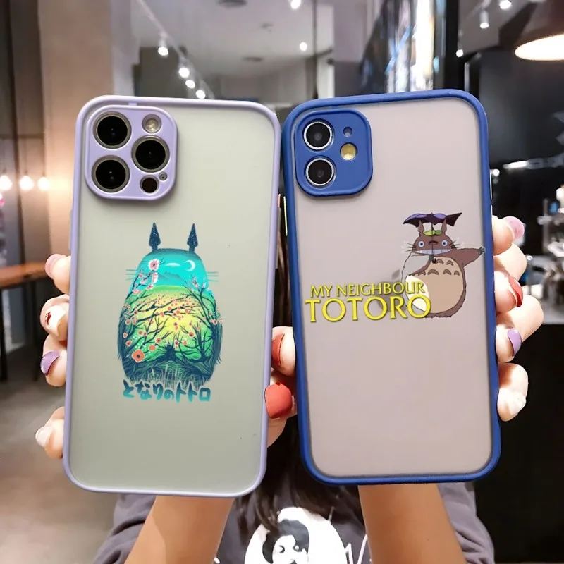 

Cute My Neighbor Totoro Phone Case Matte Translucent For IPhone 12Pro 13 11 Pro Max Mini Xs X Xr 7 8 6 6s Plus Se 2020 Cover