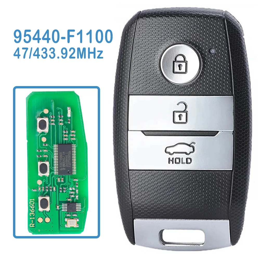 

2 шт./партия 95440-F1100 автоматический умный сменный ключ 3B FSK 433,92 МГц ID47 БЕСКЛЮЧЕВОЙ пульт дистанционного управления для KIA Sportage 2018 2019 2020