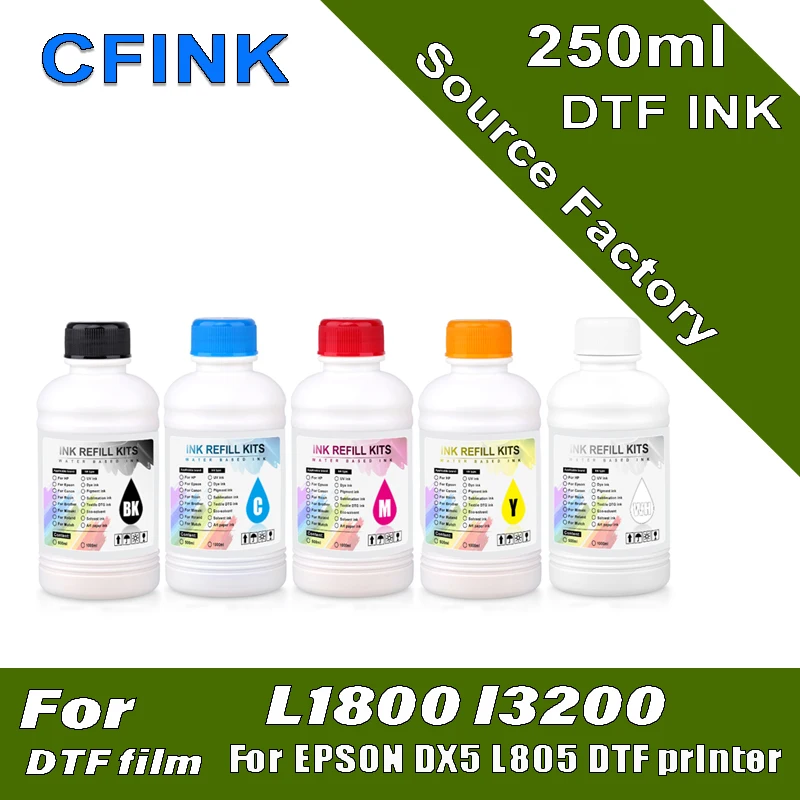 Чернила DTF 250 мл для печатающей головки Epson I3200 L1800 L800 L805 DX5 DX7 I4720 I5113 переводной