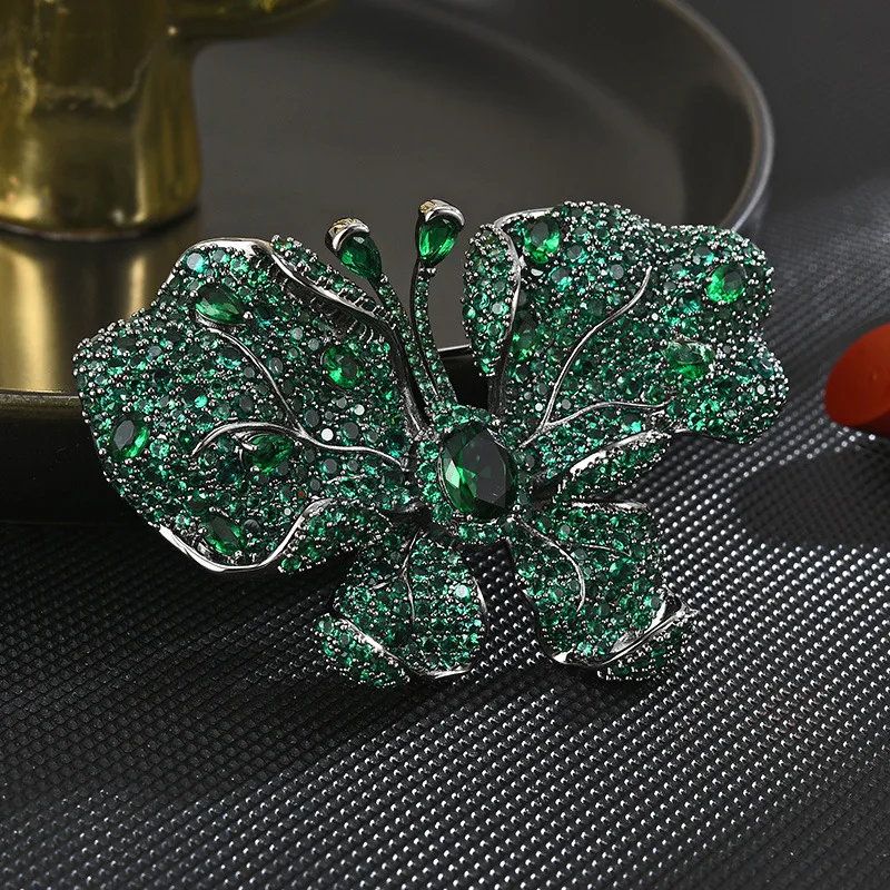 

Emerald Green Butterfly Brooch