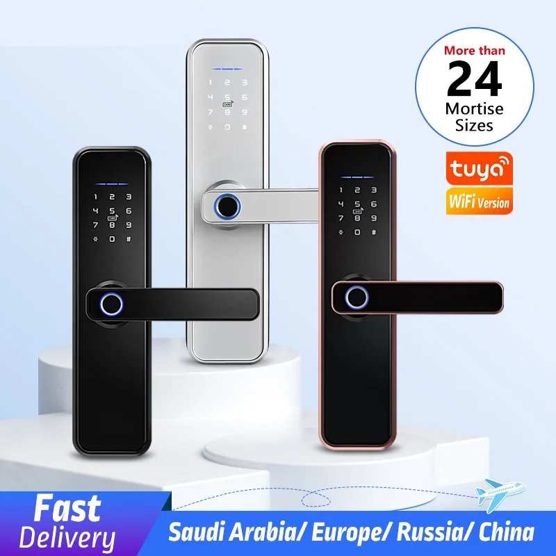 

Cerradura intelige X5 Waterproof Tuya Biometric Fingerprint Security Intelligent Smart WiFi APP Password Electronic Door Lock