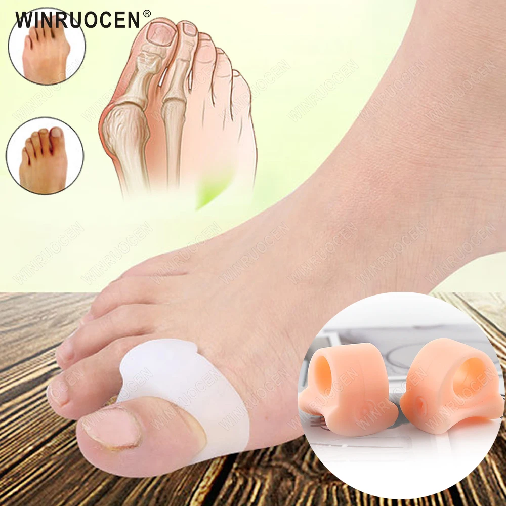 

WINRUOCEN 2PCS Silicon Big Toe Separator Straightener Hallux Valgus Bunion Corrector Foot Care Products For Pedicure Insole