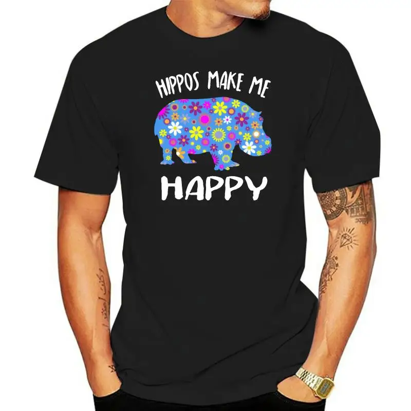 

Men t-shirt Hippos Make Me Happy tshirt Women t shirt