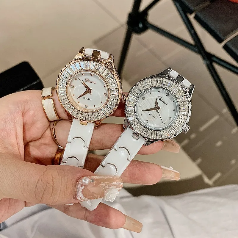 2023 дизайнерские роскошные женские часы со стразами, кварцевые модные женские часы, уникальные керамические часы, женские наручные часы с циферблатом Fritillaria