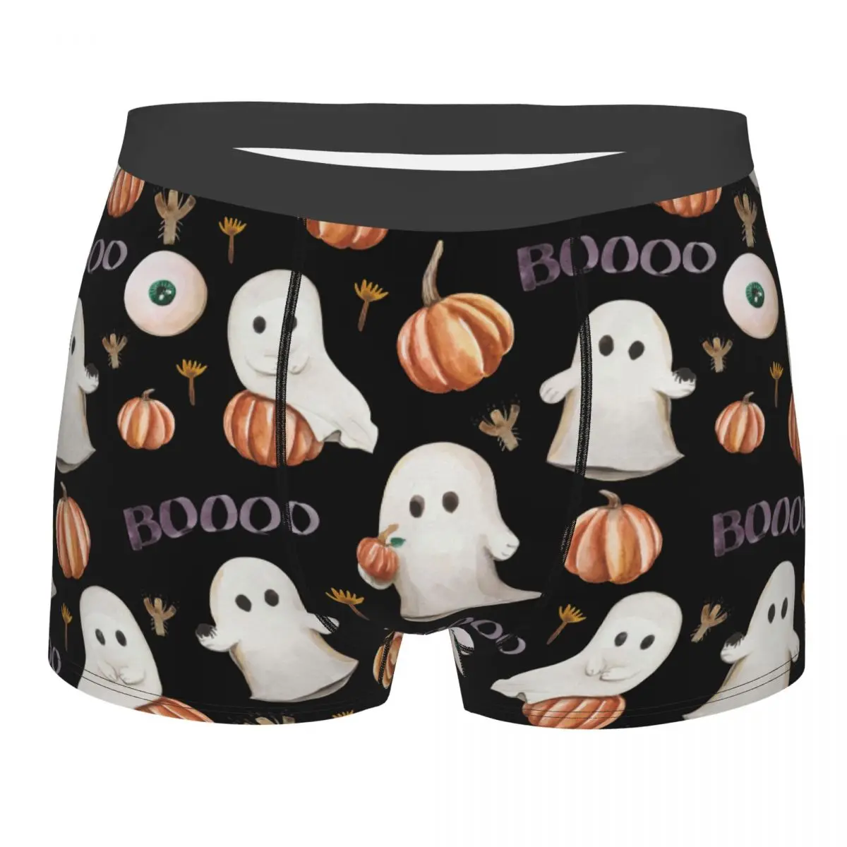 

Новинка, боксеры, трусы, мужские трусы, нижнее белье с тыквами на Хэллоуин, мягкие мужские трусы из полиэстера