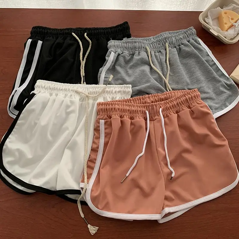 

2023 New Summer Street Fashion Shorts Women's Elastic Waist Short Pants Womens Loose Solid Soft Cotton Casual Short Femme Shorts