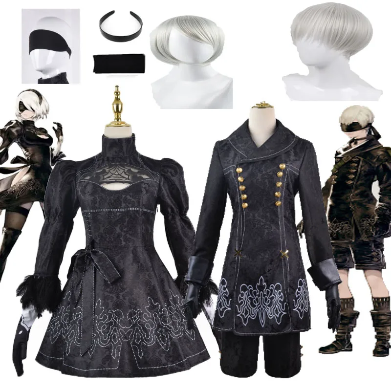 

Костюм для косплея Nier Automata Yorha 2B 9S No.9 Тип S, черное платье, мужской и женский наряд, Маскировочный костюм, необычный костюм на Хэллоуин для девушек