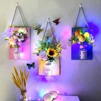 wall decor mason jar sconces home decor wall art hanging design with led fairy lights diy garden decor art project