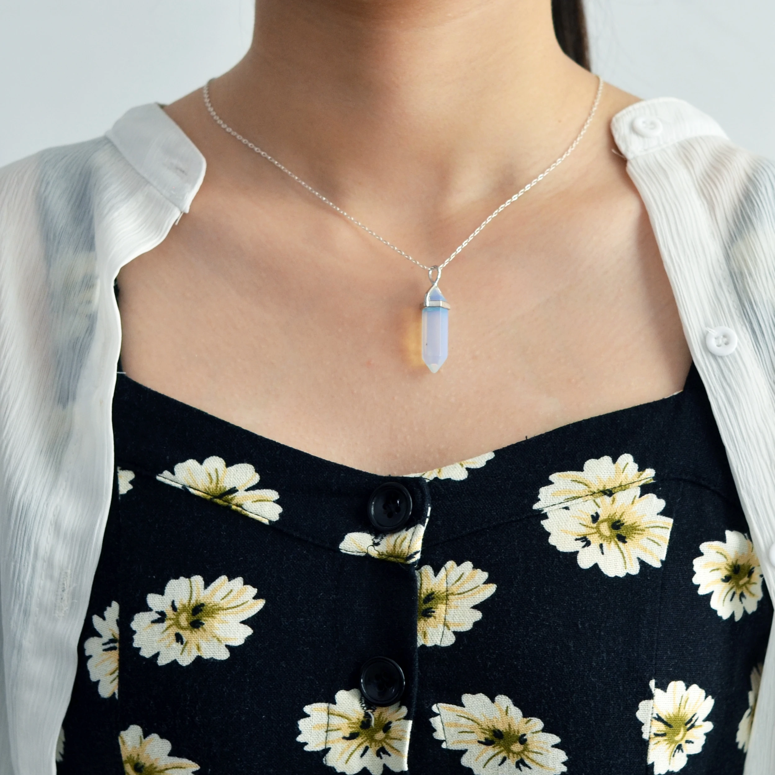 Модные ожерелья и подвески из натурального камня с кристаллами ювелирные