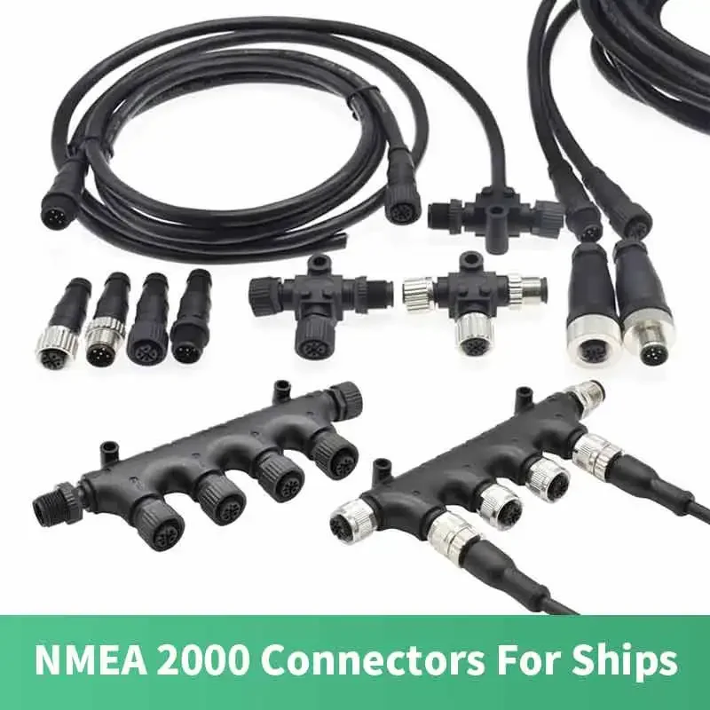 Фото Водонепроницаемый Т-образный разъем M12 5-контактный, конвертер NMEA2000, IP67, 3/6 портов, автомобильные аксессуары, 250В, 3-позиционный, для судов и яхт, силовой разъем, клемма №3