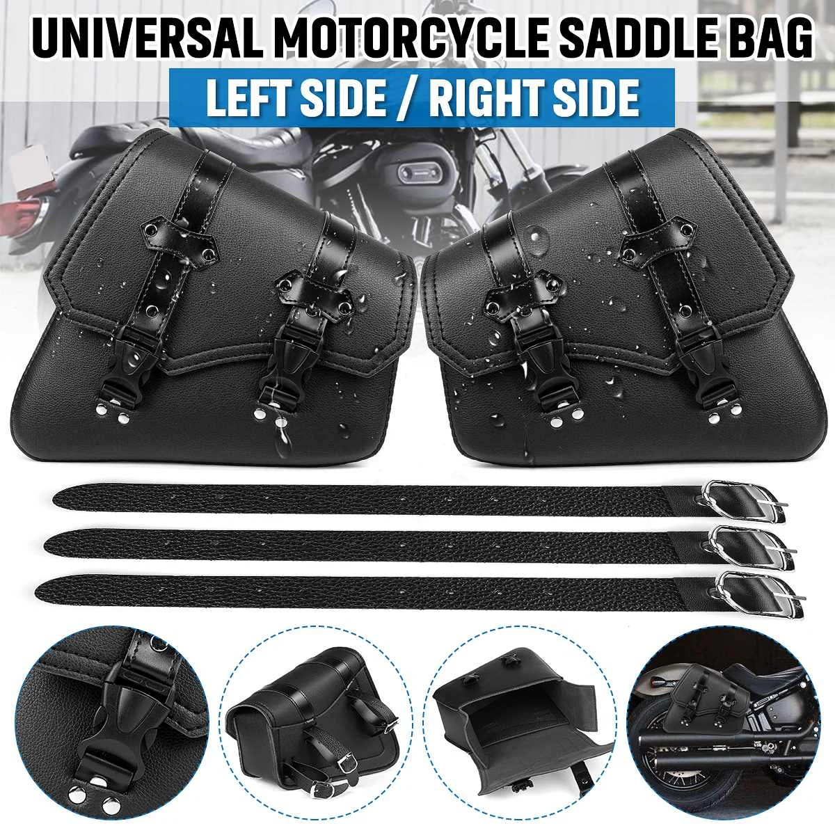 Saddle Bag Pouch Black Universal