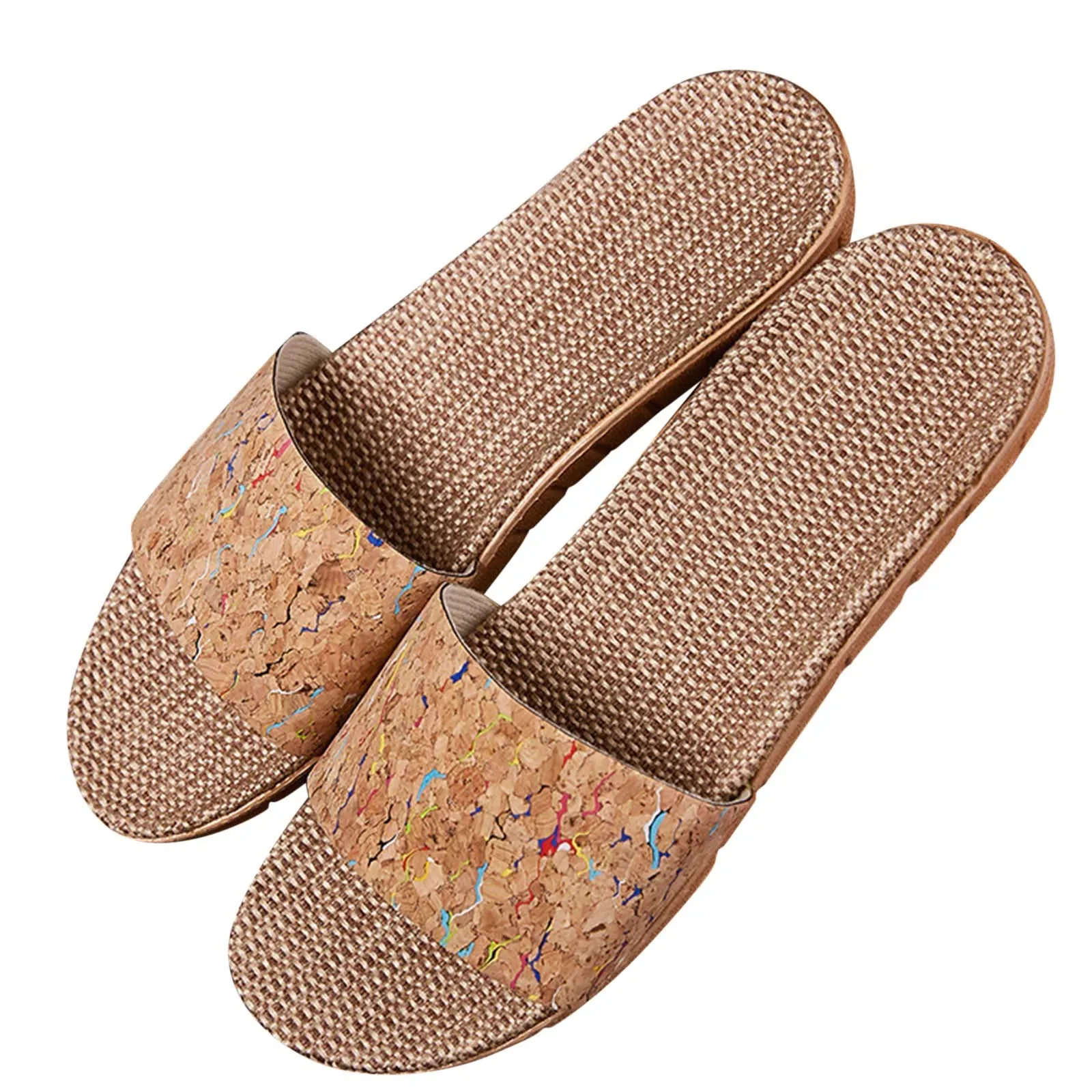 

Тапки для дома и пляжа для мужчин и женщин, льняные сплетенные шлепанцы, для сушки дома, летние сандалии