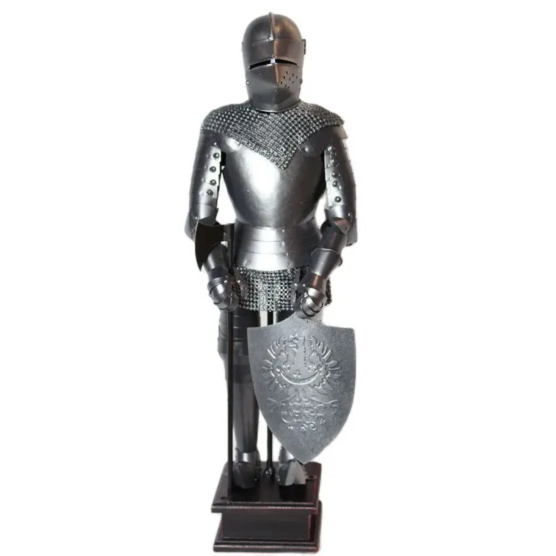 

Ancient Medieval Samurai Armor Warrior Statue Art Ornaments Knight Sculpture Rome Iron Craft Creative European Home Decoration